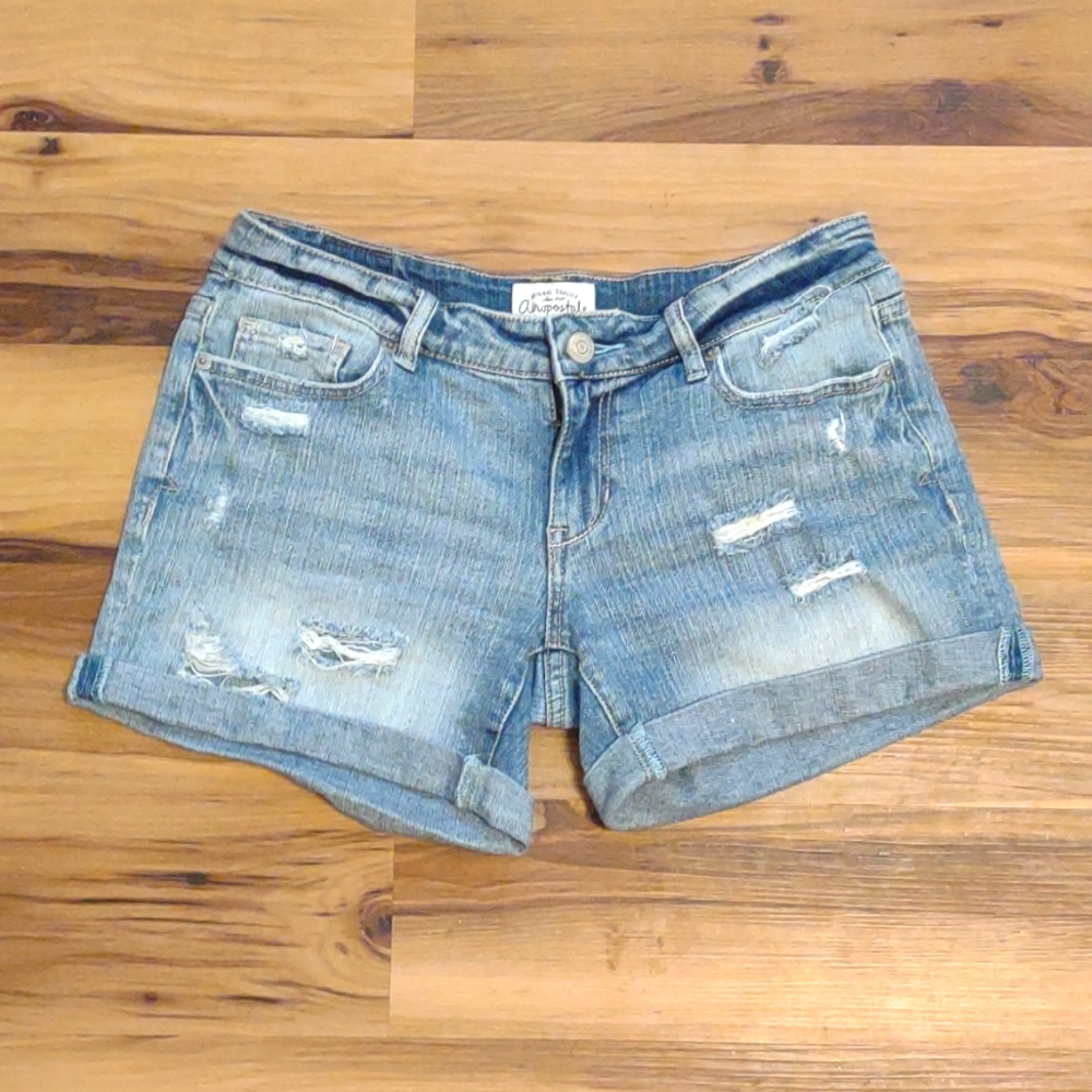 Aeropostale shorts women's size 5-6 blue distressed